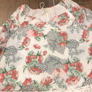 Boho top w pretty print lined cotton, extras